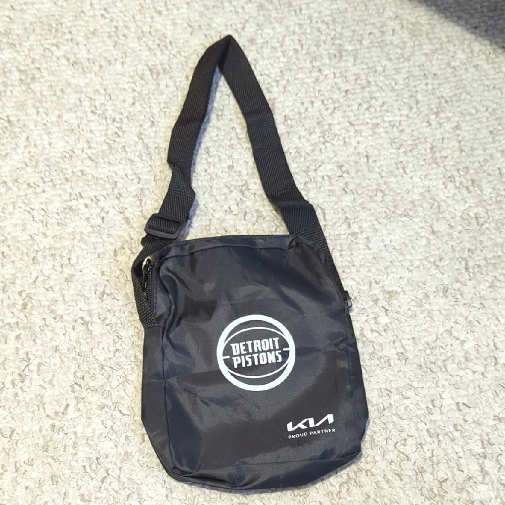 Detroit Pistons Black Crossbody Bag